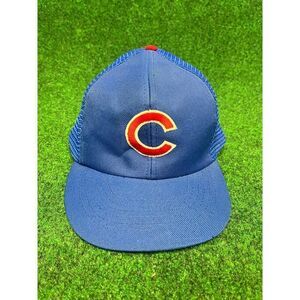 Vintage MLB Chicago Cubs Mesh Trucker Adjustable Snapback hat cap 90s Y2K